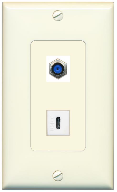 1 F81 1 USBC Wall Plate [Light-almond]
