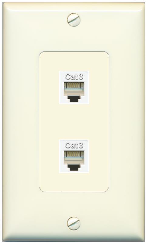 2 PHONE Wall Plate [Light-almond]