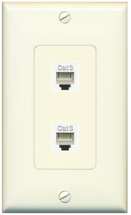 2 PHONE Wall Plate [Light-almond]