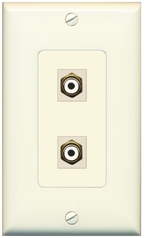 2 RCA-WHITE Wall Plate [Light-almond]