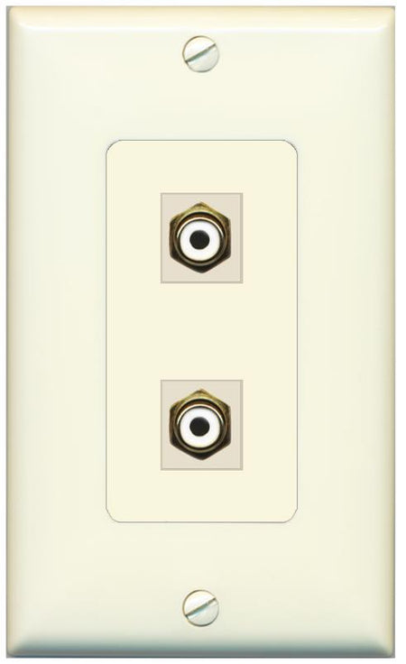 2 RCA-WHITE Wall Plate [Light-almond]