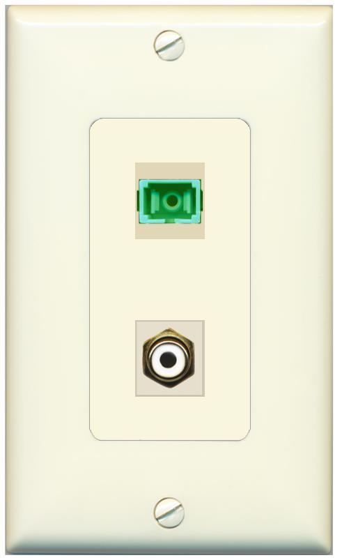 1 RCA-WHITE 1 SC-APC-SX Wall Plate [Light-almond]