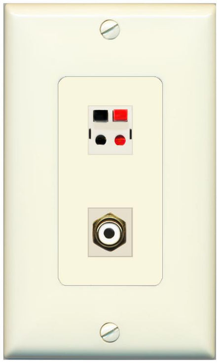 1 RCA-WHITE 1 SPEAKER Wall Plate [Light-almond]