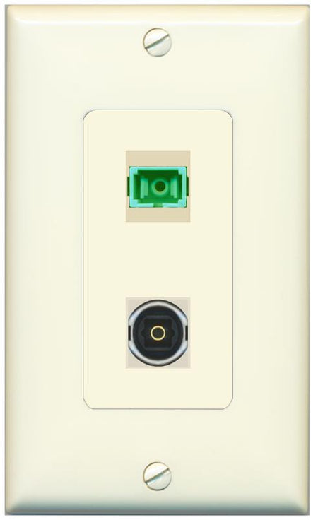 1 SC-APC-SX 1 TOSLINK Wall Plate [Light-almond]