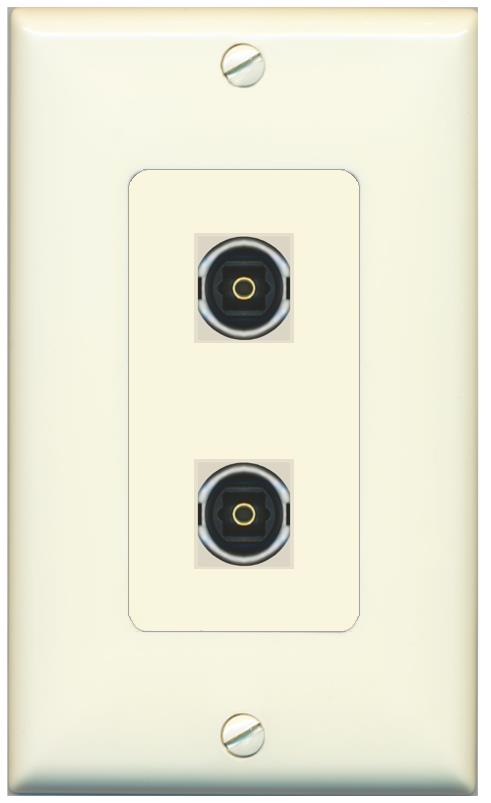 2 TOSLINK Wall Plate [Light-almond]