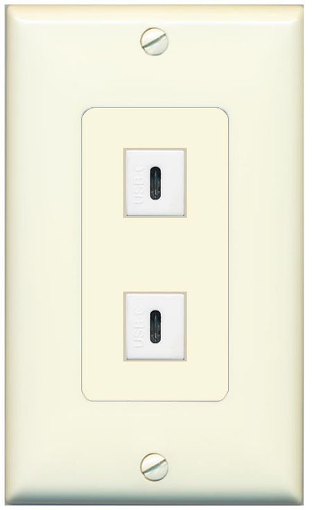 2 USBC Wall Plate [Light-almond]
