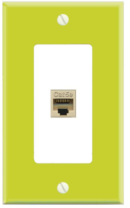 RiteAV CAT5E-IVORY Wall Plate [Pea Green-White]