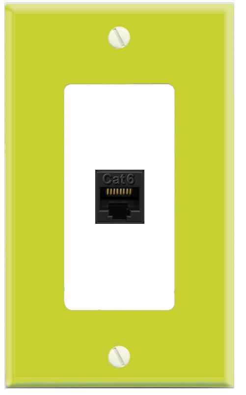 RiteAV CAT6-BLACK Wall Plate [Pea Green-White]