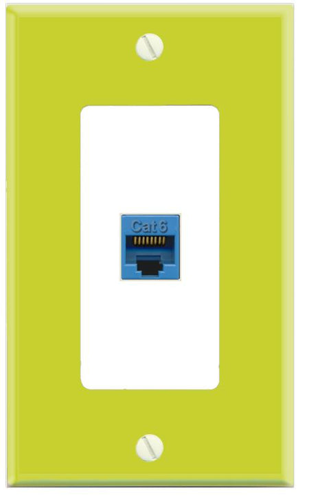 RiteAV CAT6-BLUE Wall Plate [Pea Green-White]