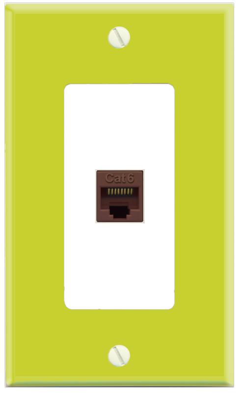 RiteAV CAT6-BROWN Wall Plate [Pea Green-White]