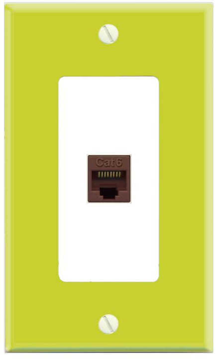 RiteAV CAT6-BROWN Wall Plate [Pea Green-White]