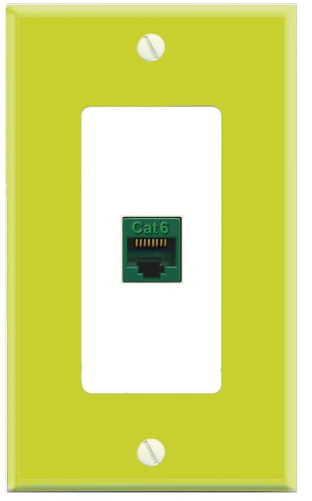 RiteAV CAT6-GREEN Wall Plate [Pea Green-White]