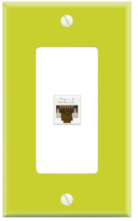 RiteAV CAT6-WHITE Wall Plate [Pea Green-White]