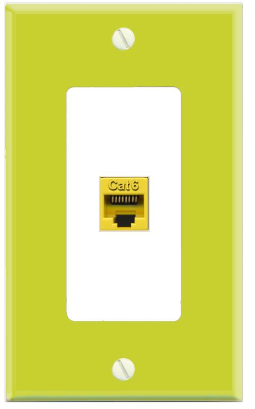 RiteAV CAT6-YELLOW Wall Plate [Pea Green-White]