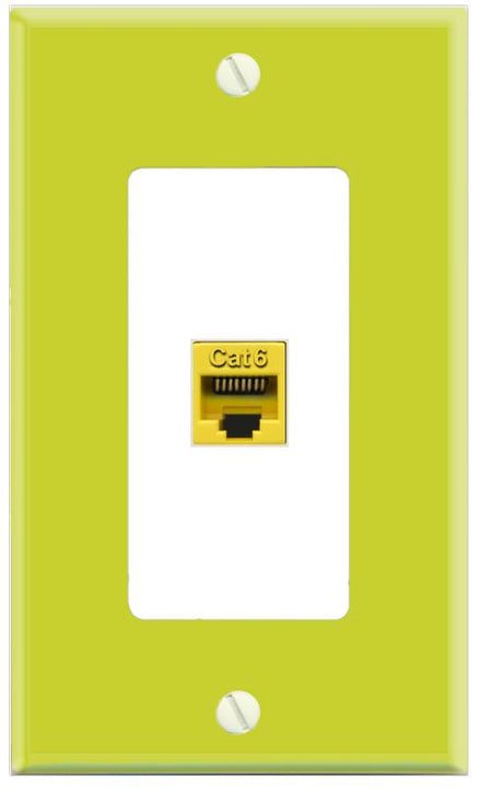 RiteAV CAT6-YELLOW Wall Plate [Pea Green-White]