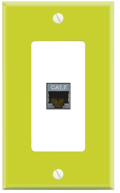 RiteAV CAT7 Wall Plate [Pea Green-White]