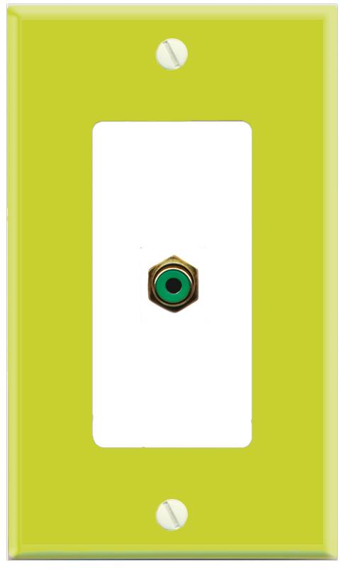 RiteAV RCA-GREEN Wall Plate [Pea Green-White]