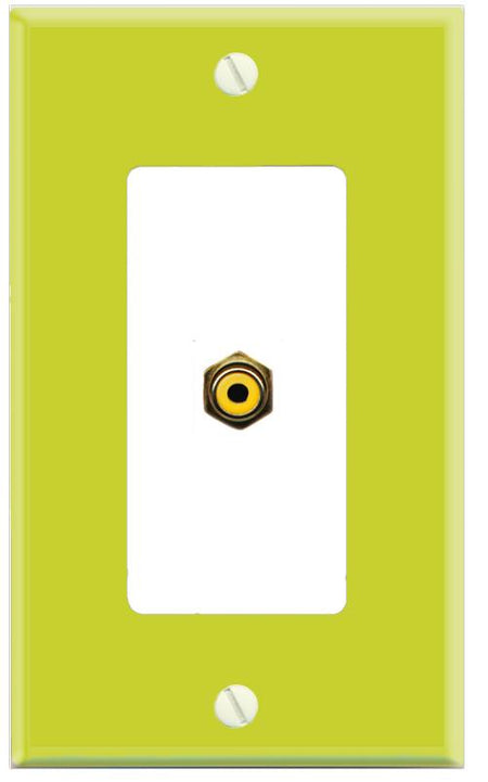 RiteAV RCA-YELLOW Wall Plate [Pea Green-White]
