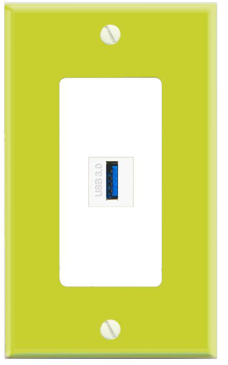 RiteAV USB-3 Wall Plate [Pea Green-White]