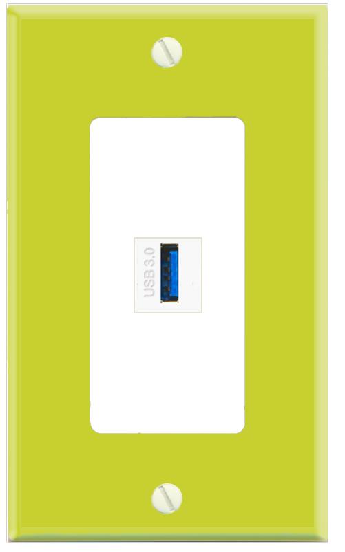 RiteAV USB-3 Wall Plate [Pea Green-White]