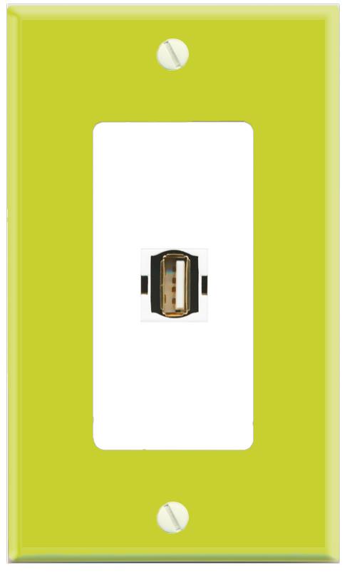 RiteAV USB2 Wall Plate [Pea Green-White]