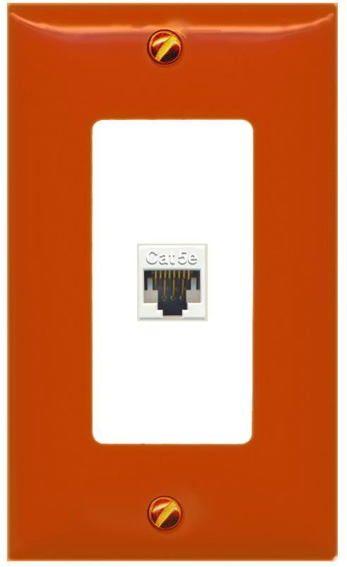 [1 Ports] CAT5E-WHITE Wall Plate [Orange-White]