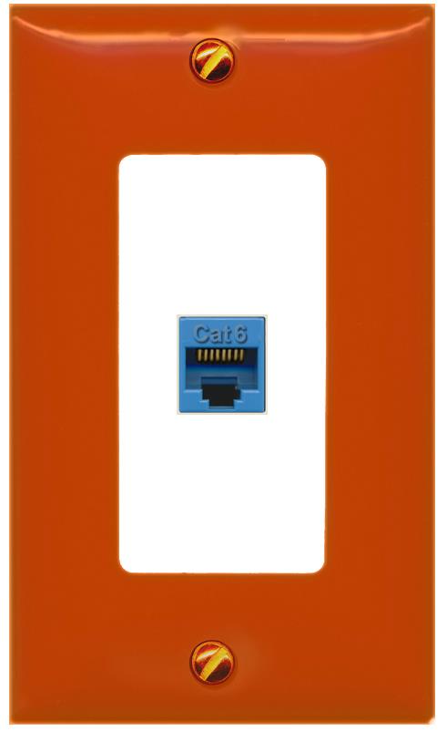 [1 Ports] CAT6-BLUE Wall Plate [Orange-White]