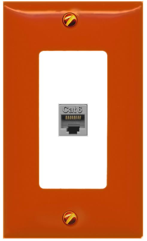 [1 Ports] CAT6-GRAY Wall Plate [Orange-White]