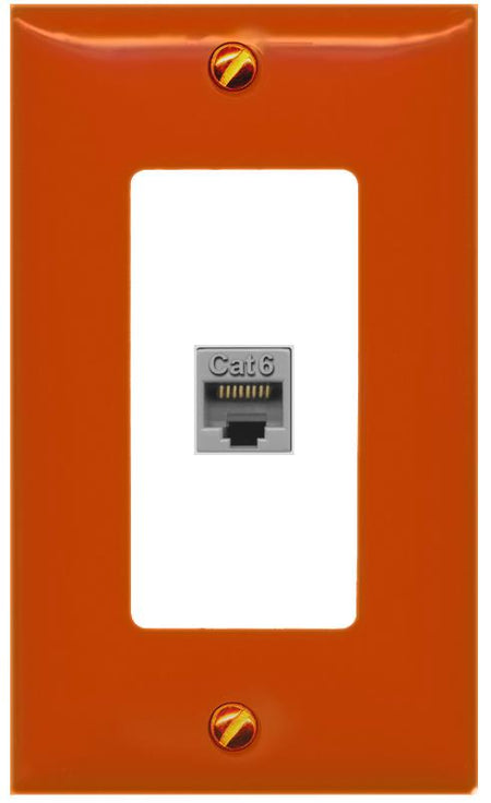 [1 Ports] CAT6-GRAY Wall Plate [Orange-White]