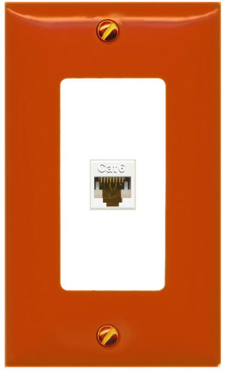 [1 Ports] CAT6-WHITE Wall Plate [Orange-White]