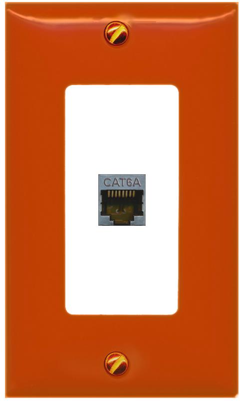 [1 Ports] CAT6A Wall Plate [Orange-White]