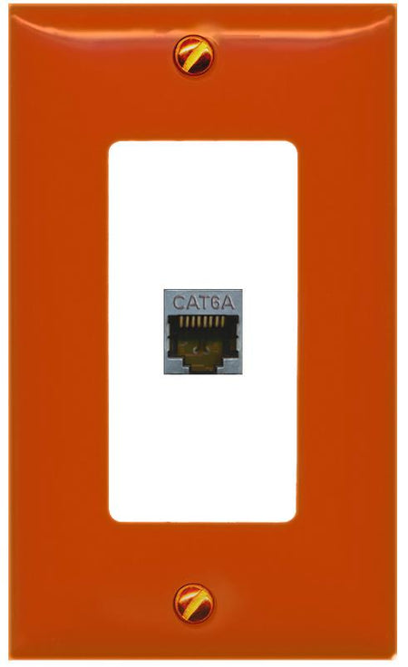 [1 Ports] CAT6A Wall Plate [Orange-White]