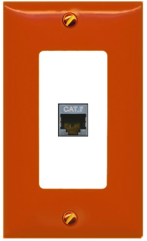 [1 Ports] CAT7 Wall Plate [Orange-White]