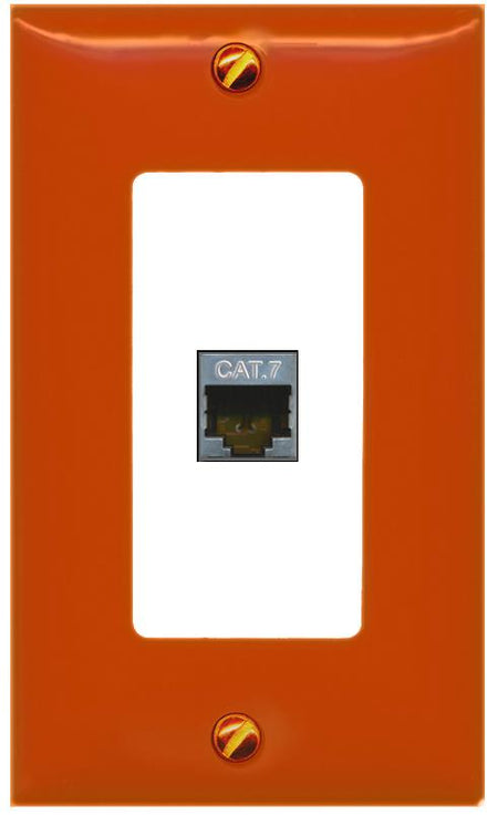 [1 Ports] CAT7 Wall Plate [Orange-White]