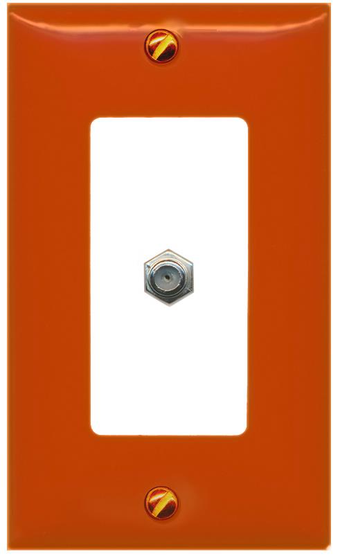 [1 Ports] COAX Wall Plate [Orange-White]