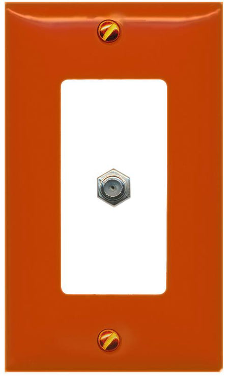 [1 Ports] COAX Wall Plate [Orange-White]