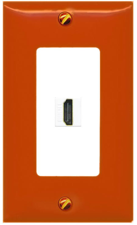 [1 Ports] HDMI Wall Plate [Orange-White]