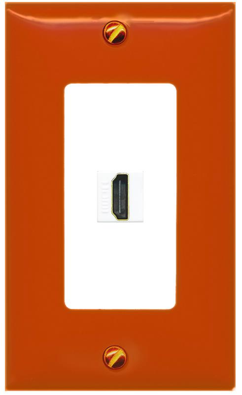 [1 Ports] HDMI Wall Plate [Orange-White]