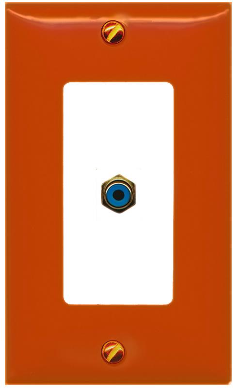 [1 Ports] RCA-BLUE Wall Plate [Orange-White]