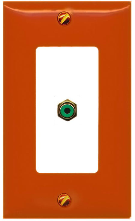 [1 Ports] RCA-GREEN Wall Plate [Orange-White]