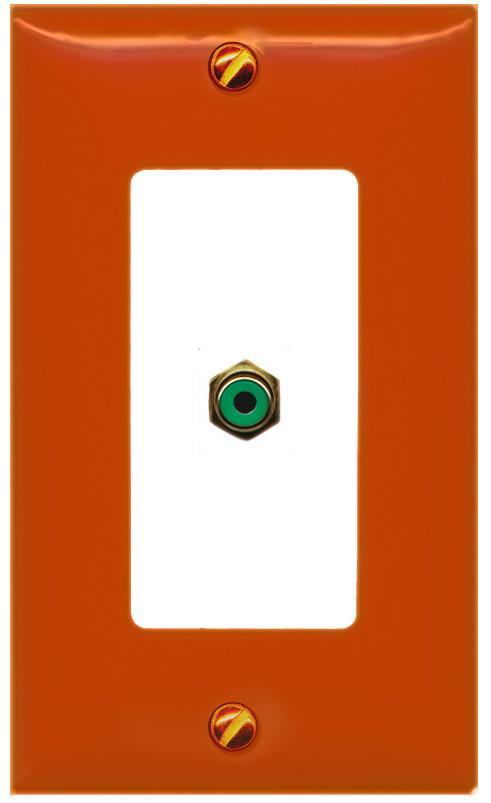 [1 Ports] RCA-GREEN Wall Plate [Orange-White]