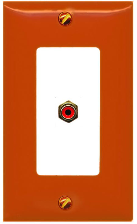 [1 Ports] RCA-RED Wall Plate [Orange-White]