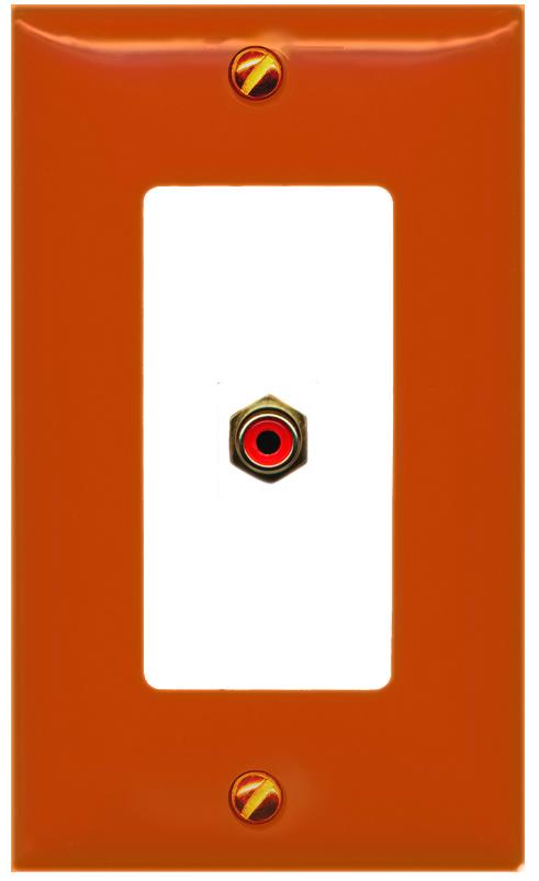 [1 Ports] RCA-RED Wall Plate [Orange-White]