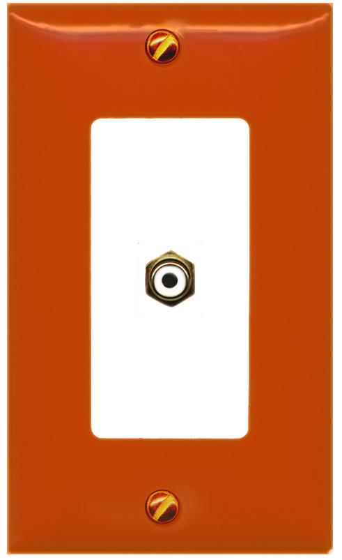 [1 Ports] RCA-WHITE Wall Plate [Orange-White]