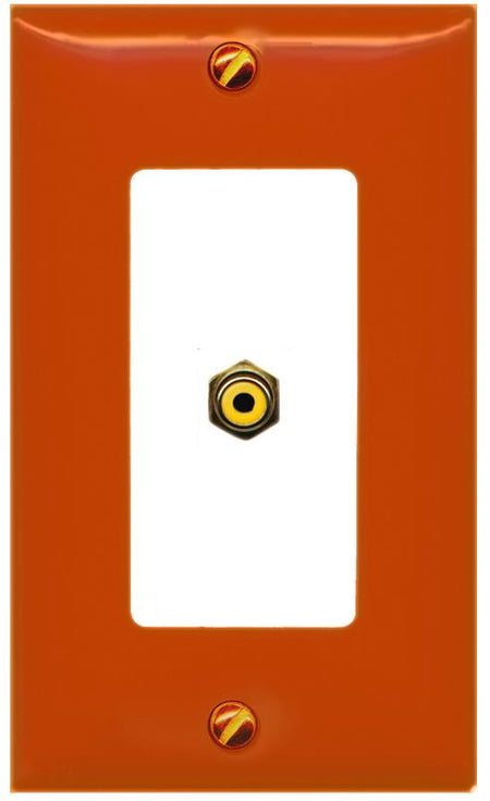 [1 Ports] RCA-YELLOW Wall Plate [Orange-White]