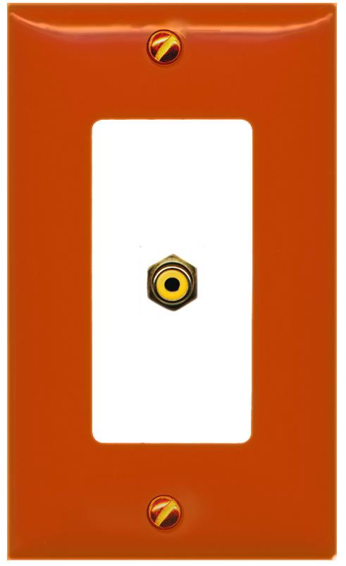 [1 Ports] RCA-YELLOW Wall Plate [Orange-White]