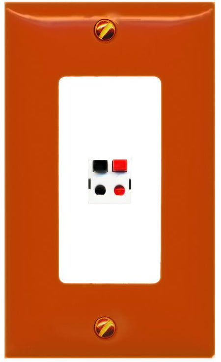 [1 Ports] SPEAKER Wall Plate [Orange-White]