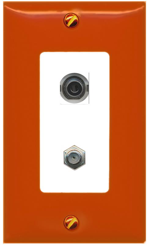 RiteAV 3.5mm COAX Wall Plate [Orange/White]