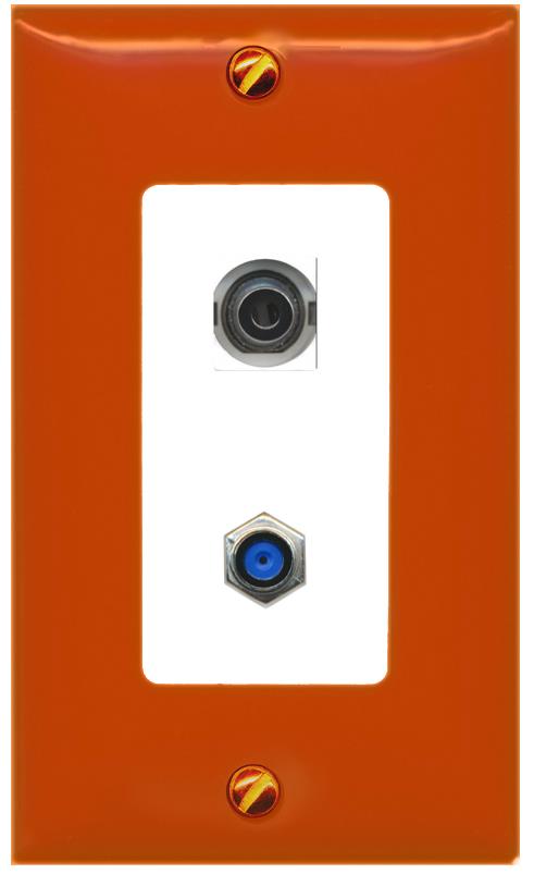 RiteAV 3.5mm F81 Wall Plate [Orange/White]