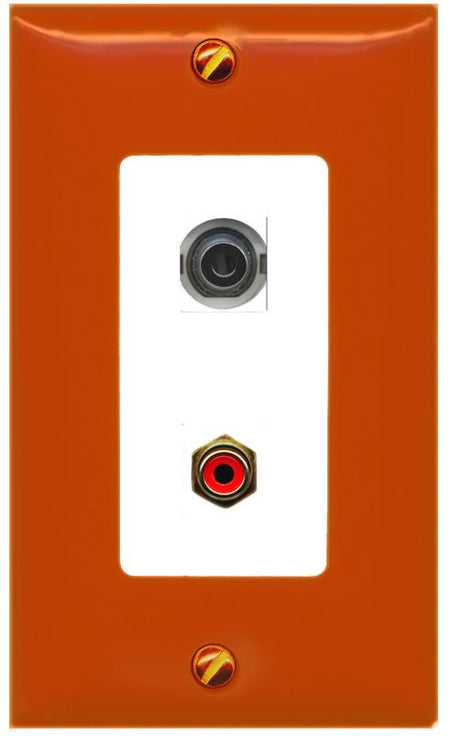 RiteAV 3.5mm RCA-RED Wall Plate [Orange/White]